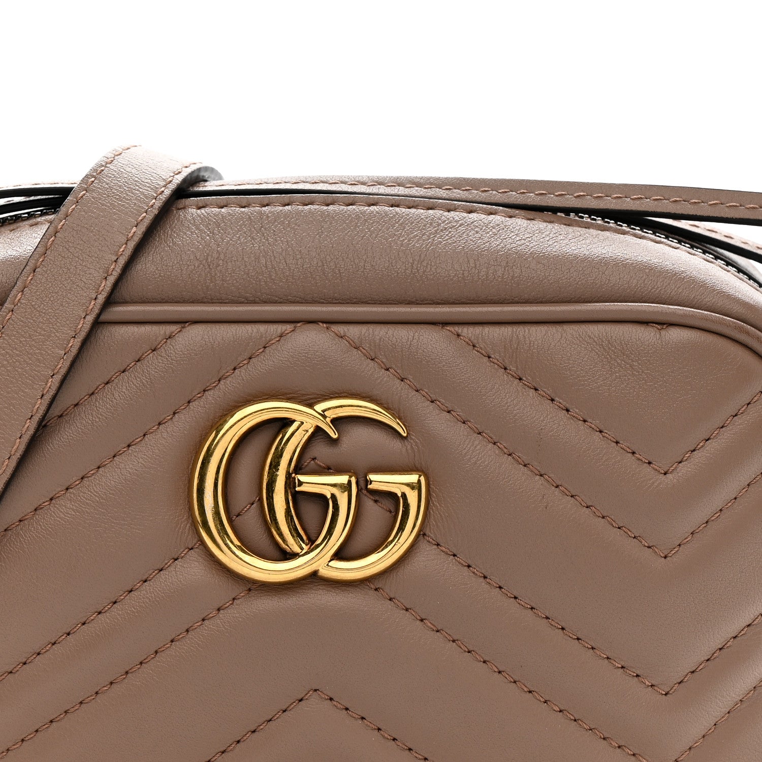 Gucci Calfskin Matelasse Mini GG Marmont Chain Shoulder Bag Porcelain Rose 9 of 11