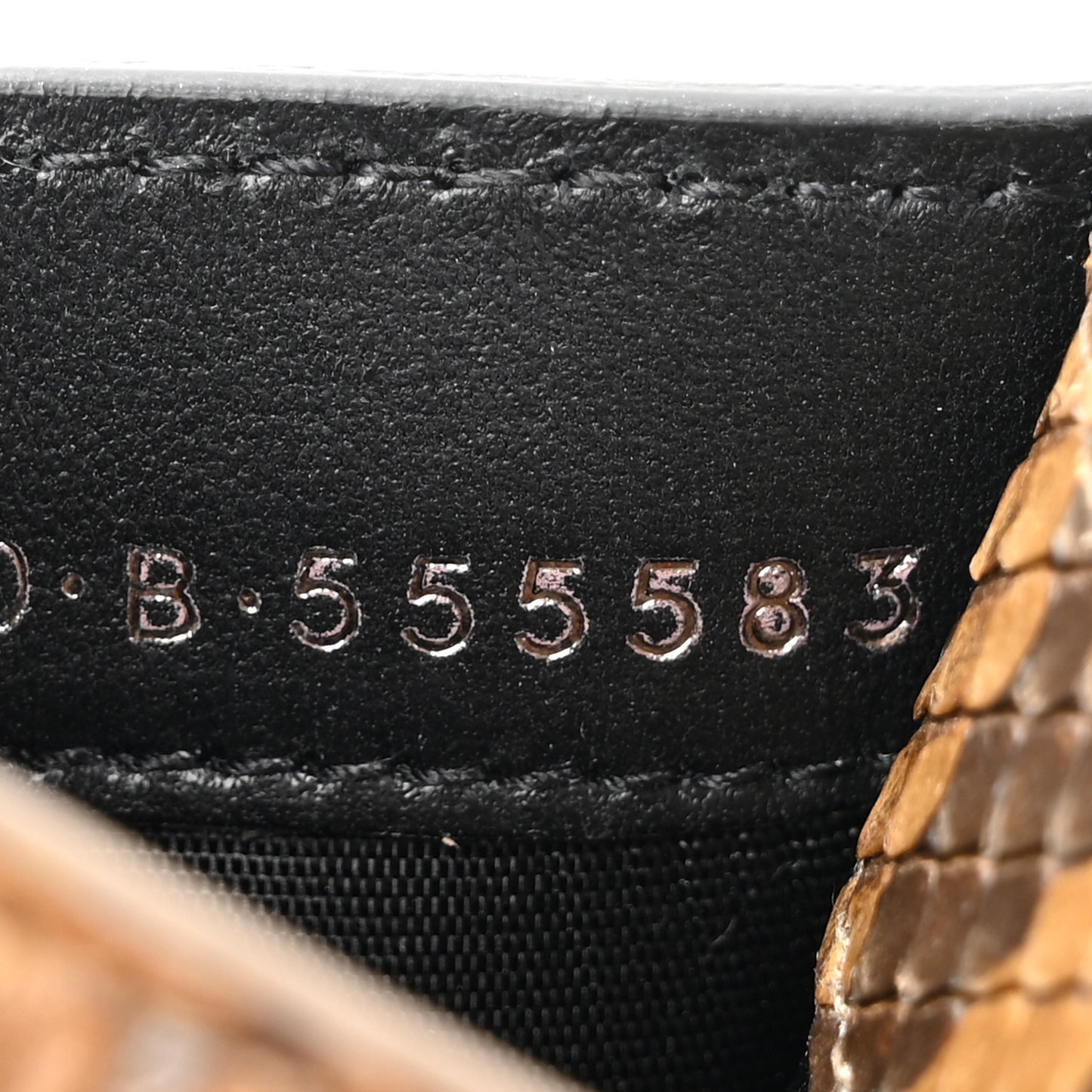 Snakeskin Card Holder Black