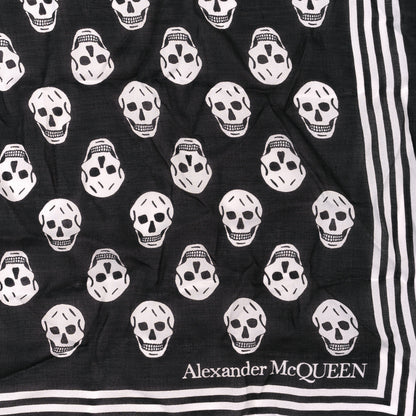 Alexander McQueen Silk Chiffon Skull Scarf Black Ivory 2 of 4