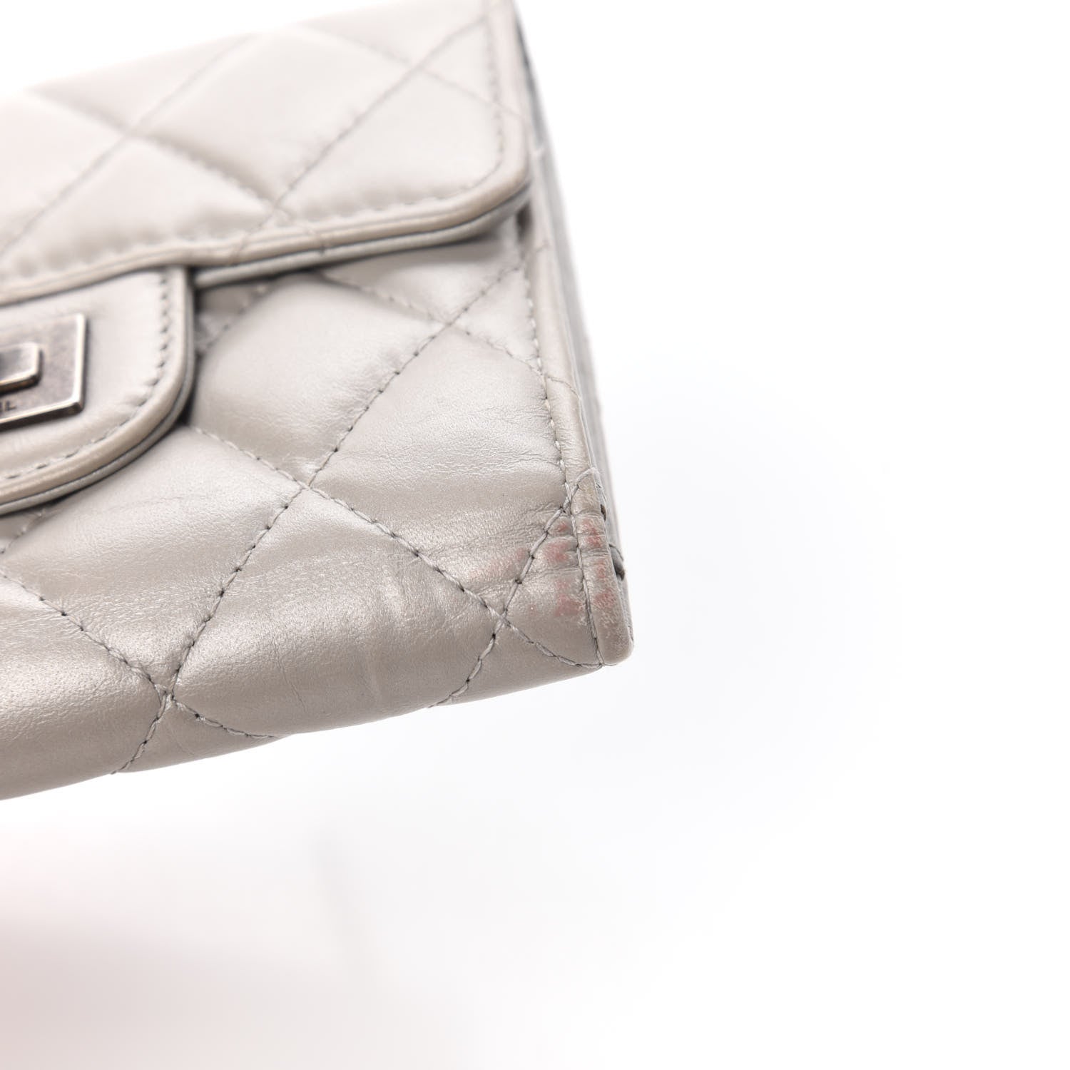 Chanel Aged Calfskin Quilted Reissue Compact Wallet Grey 11 of 11