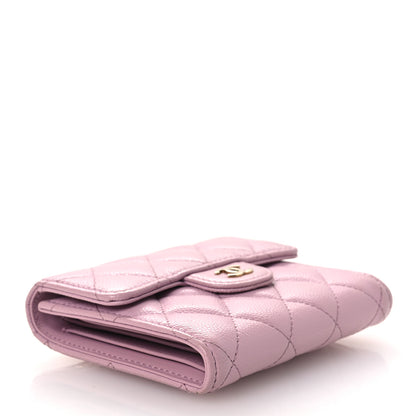 Chanel Caviar Quilted Compact Flap Wallet Light Pink 4 of 12