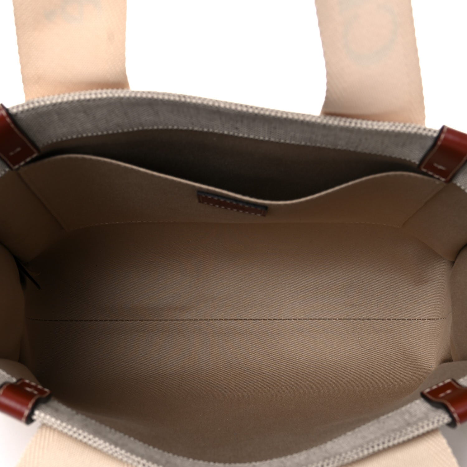 Chloe Cotton Calfskin Medium Woody Ribbon Tote White Brown 5 of 19