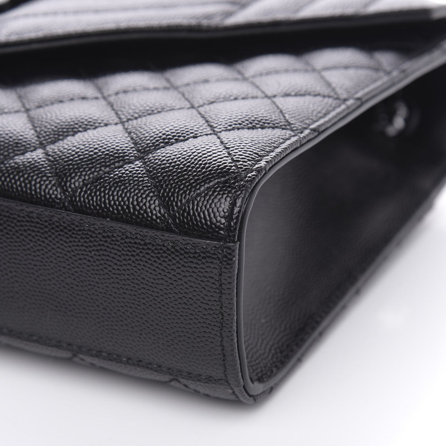 Grain De Poudre Textured Mixed Matelasse Triquilt Medium Monogram Satchel Black