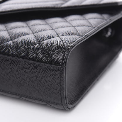 Saint Laurent Grain De Poudre Textured Mixed Matelasse Triquilt Medium Monogram Satchel Black 10 of 10