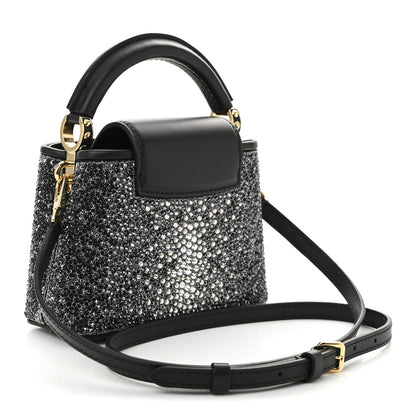 Louis Vuitton Crystal Cowhide Nano Capucines Silver Black 4 of 10