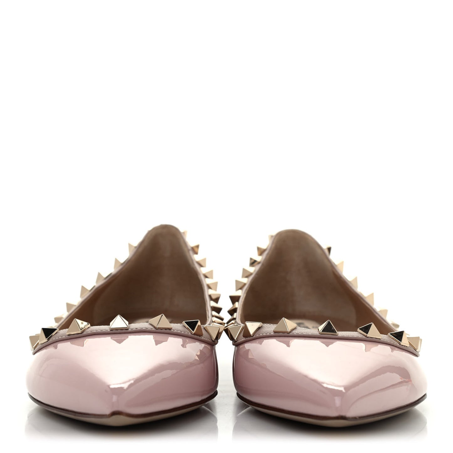 Patent Rockstud Ballerina Flats 38.5 Water Rose Poudre