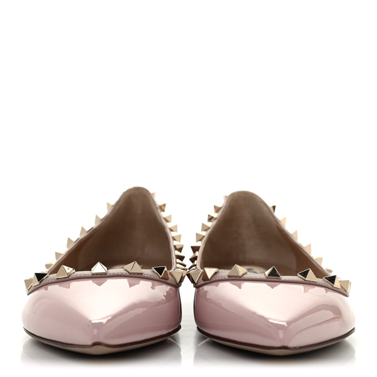 Valentino Garavani Patent Rockstud Ballerina Flats 38.5 Water Rose Poudre 2 of 4
