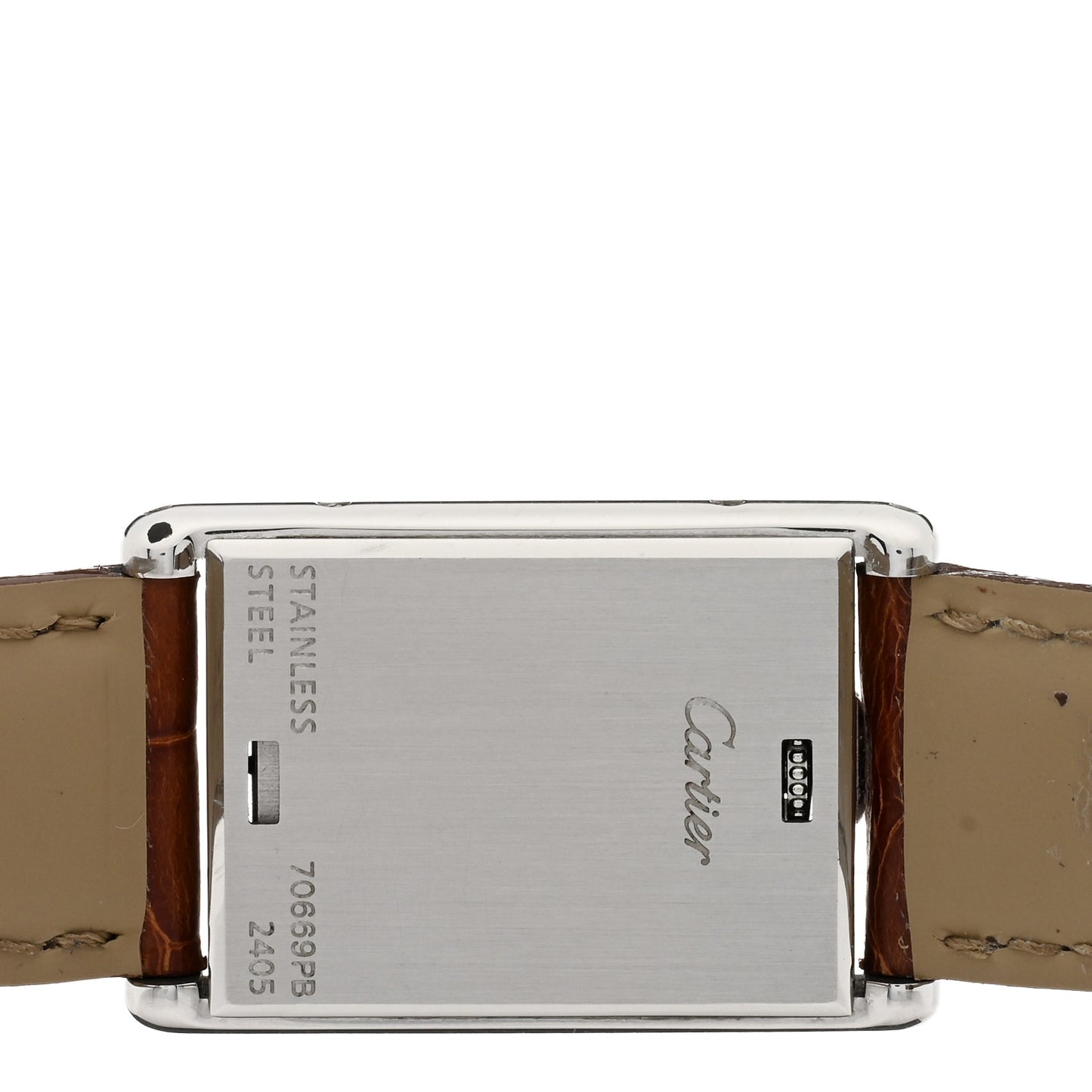 Stainless Steel Alligator 22mm Tank Basculante Quartz Watch Brown
