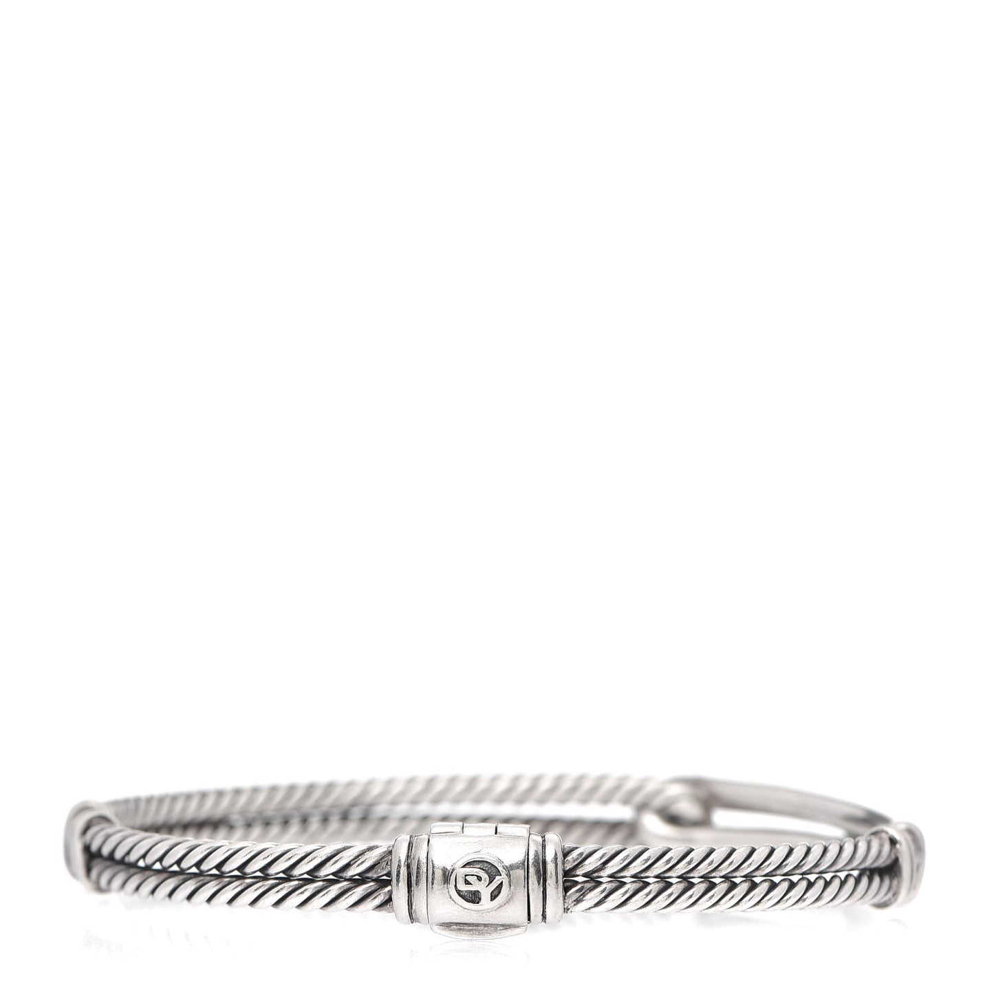 Sterling Silver Diamond 7mm Petite Pave Single Loop Labyrinth Bracelet
