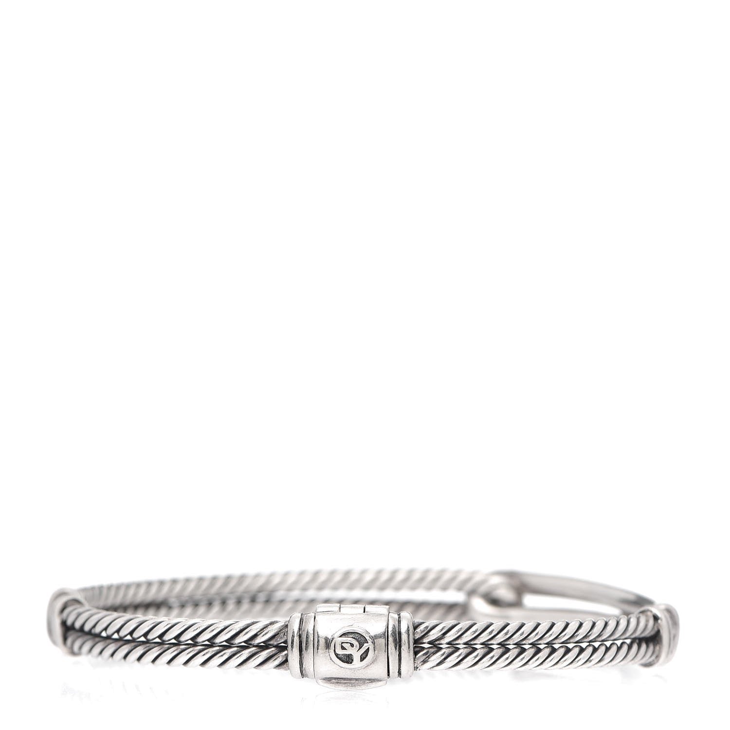 David Yurman Sterling Silver Diamond 7mm Petite Pave Single Loop Labyrinth Bracelet 3 of 6