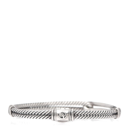 David Yurman Sterling Silver Diamond 7mm Petite Pave Single Loop Labyrinth Bracelet 3 of 6