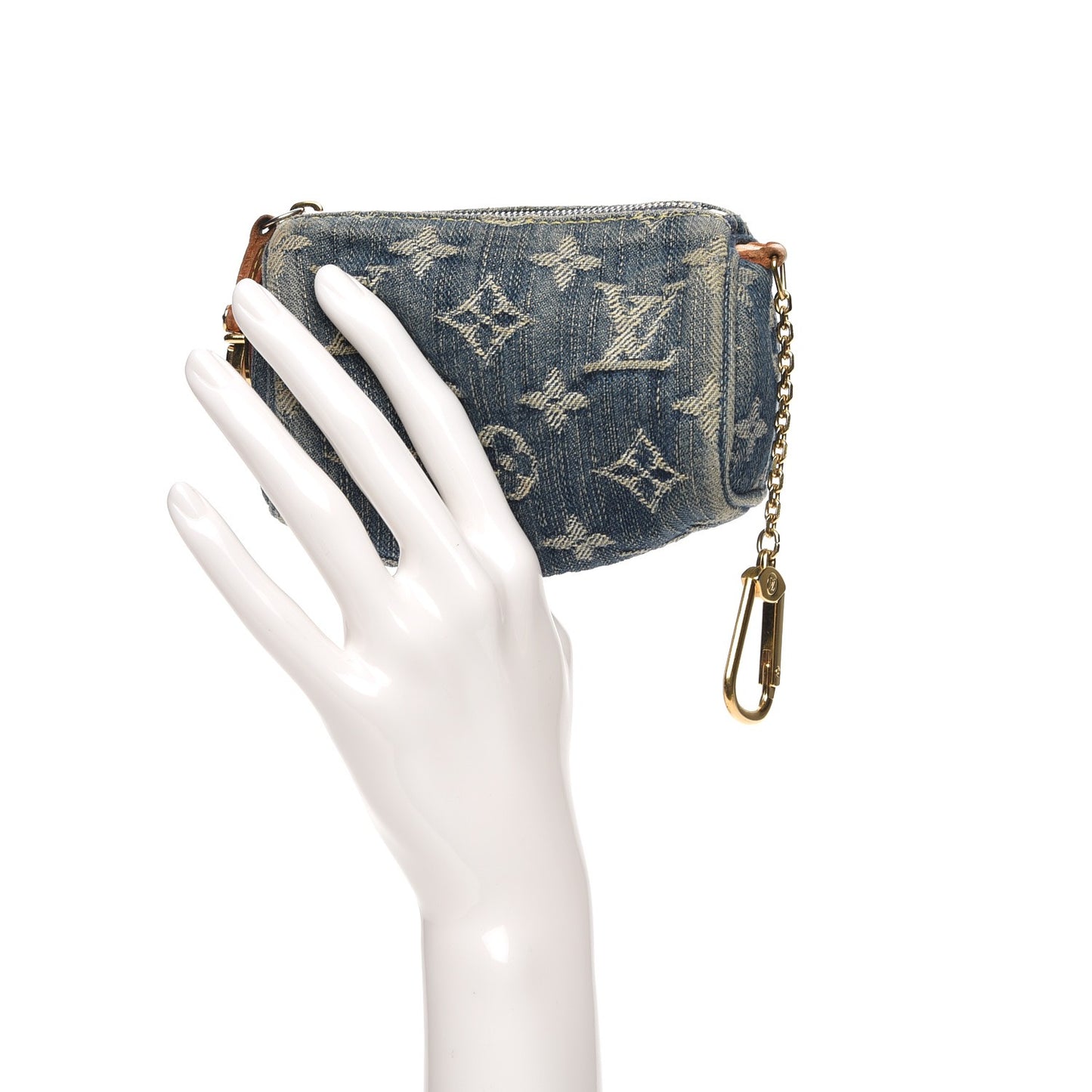 Monogram Denim Pochette Speedy PM Key Holder Blue