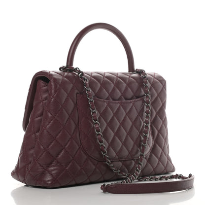 Chanel Caviar Quilted Medium Coco Handle Flap Burgundy 2 of 5