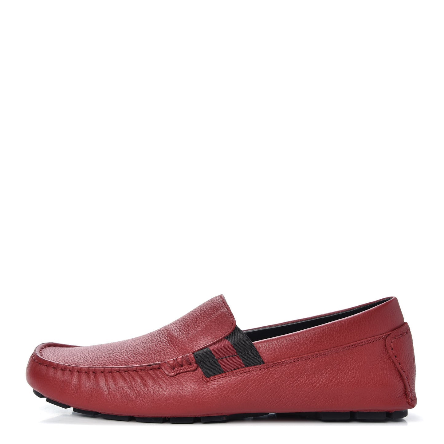 Calfskin Web Mens Driver Loafers 7 Red
