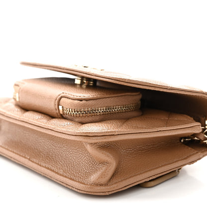 Chanel Caviar Quilted Business Affinity Clutch With Chain Flap Dark Beige 11 of 13
