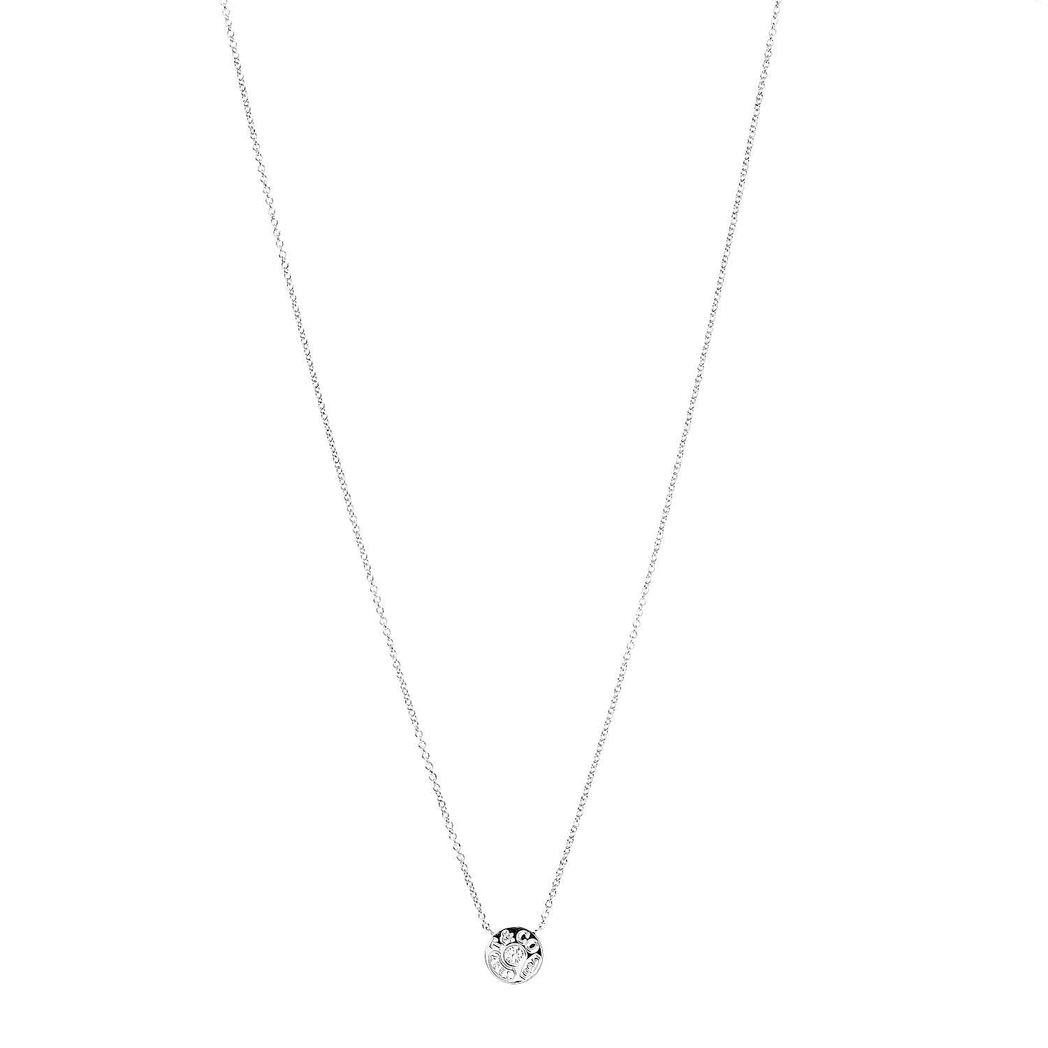 Tiffany 18K White Gold Diamond 1837 Circle Pendant Necklace 1 of 7