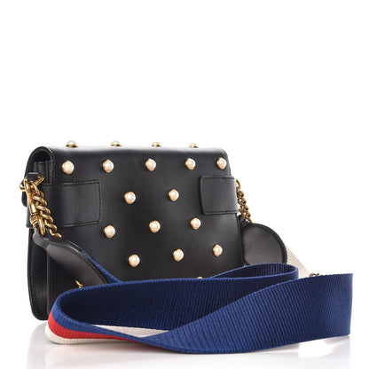 Gucci Nappa Pearl Studded Mini Queen Margaret Broadway Shoulder Bag Black 4 of 9