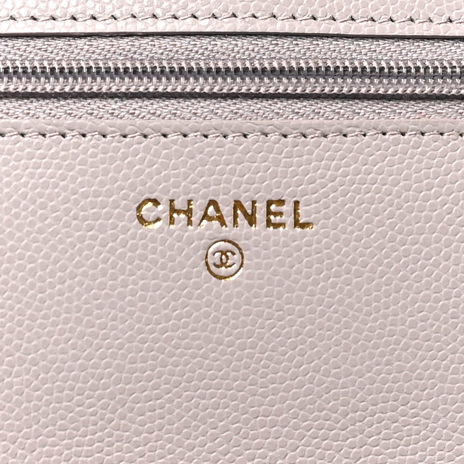 Chanel Grained Calfskin Quilted Strass CC Wallet On Chain WOC Dark Grey 6 of 11
