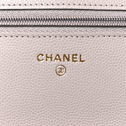 Chanel Grained Calfskin Quilted Strass CC Wallet On Chain WOC Dark Grey 6 of 11