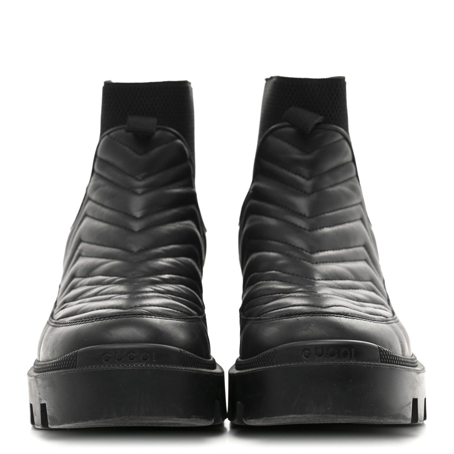 Gucci Calfskin Nappa Matelasse Frances Chelsea Boots 39 Black 3 of 9