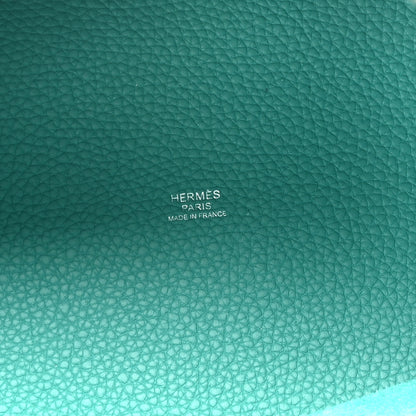 Hermes Taurillon Clemence Swift Eclat Picotin Lock 22 MM Vert Verone Bleu De Prusse 5 of 10