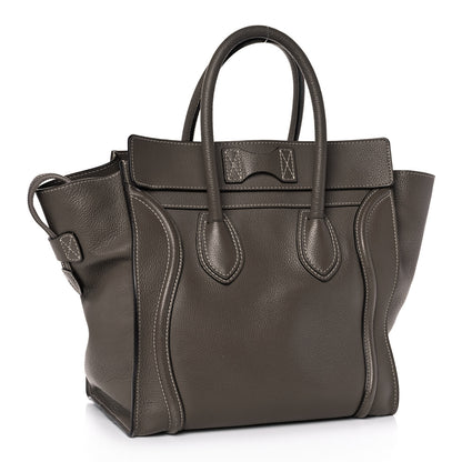 Celine Drummed Calfskin Mini Luggage Souris 3 of 17