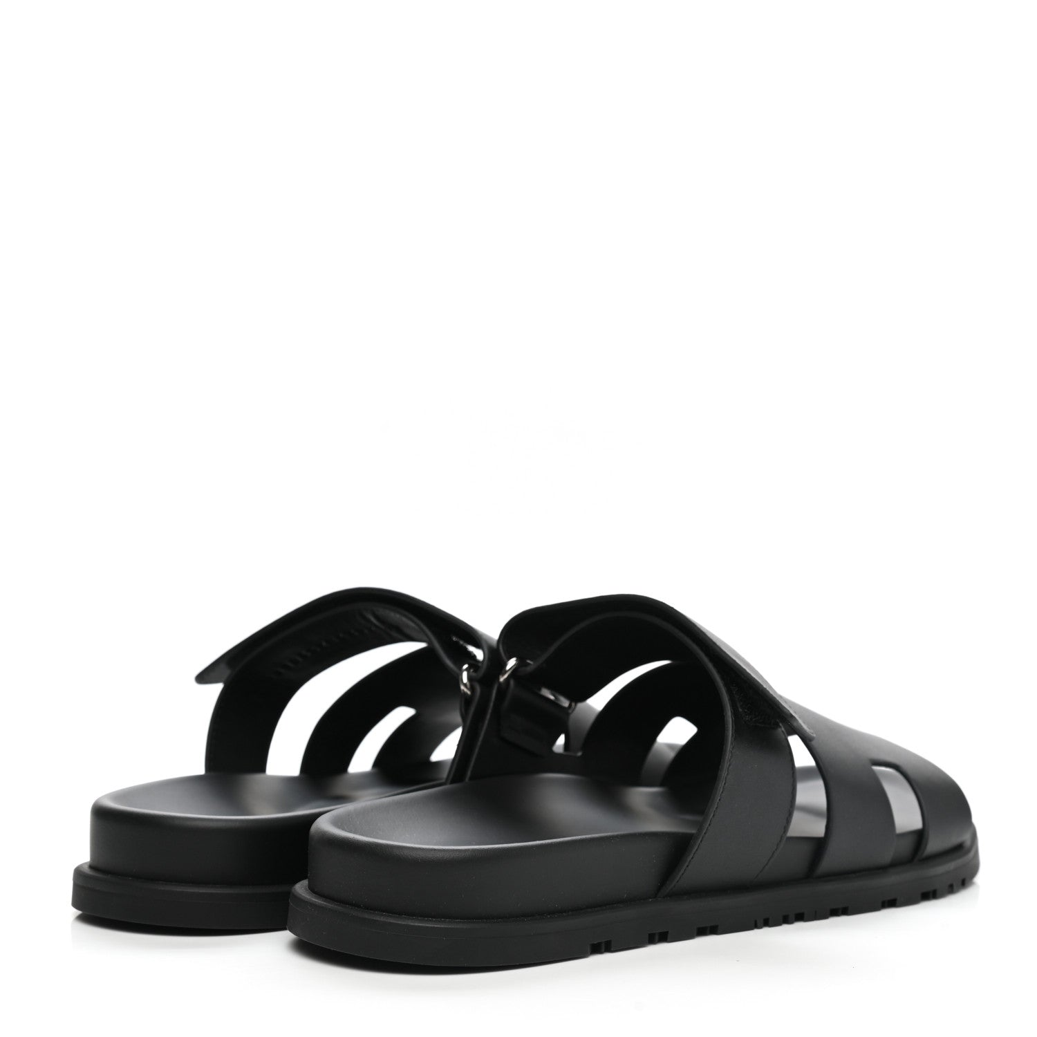 Hermes Calfskin Mens Chypre Sandals 43 Black 4 of 9
