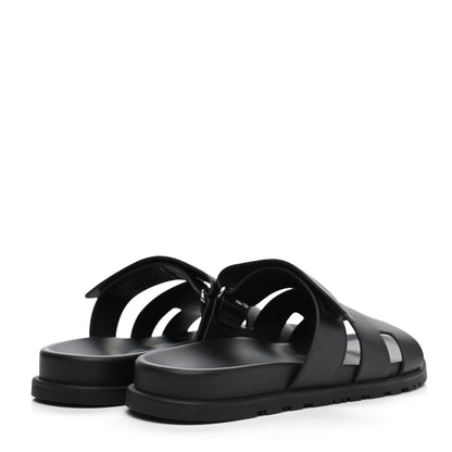 Hermes Calfskin Mens Chypre Sandals 43 Black 4 of 9