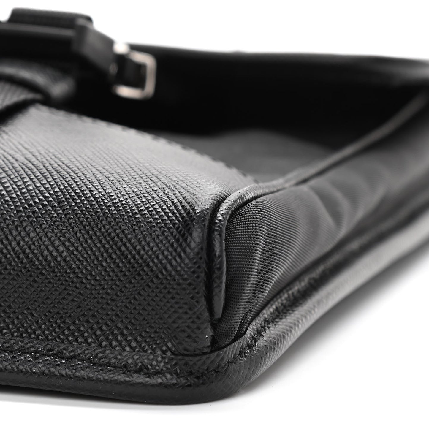 Tessuto Nylon Saffiano Phone Case Crossbody Black