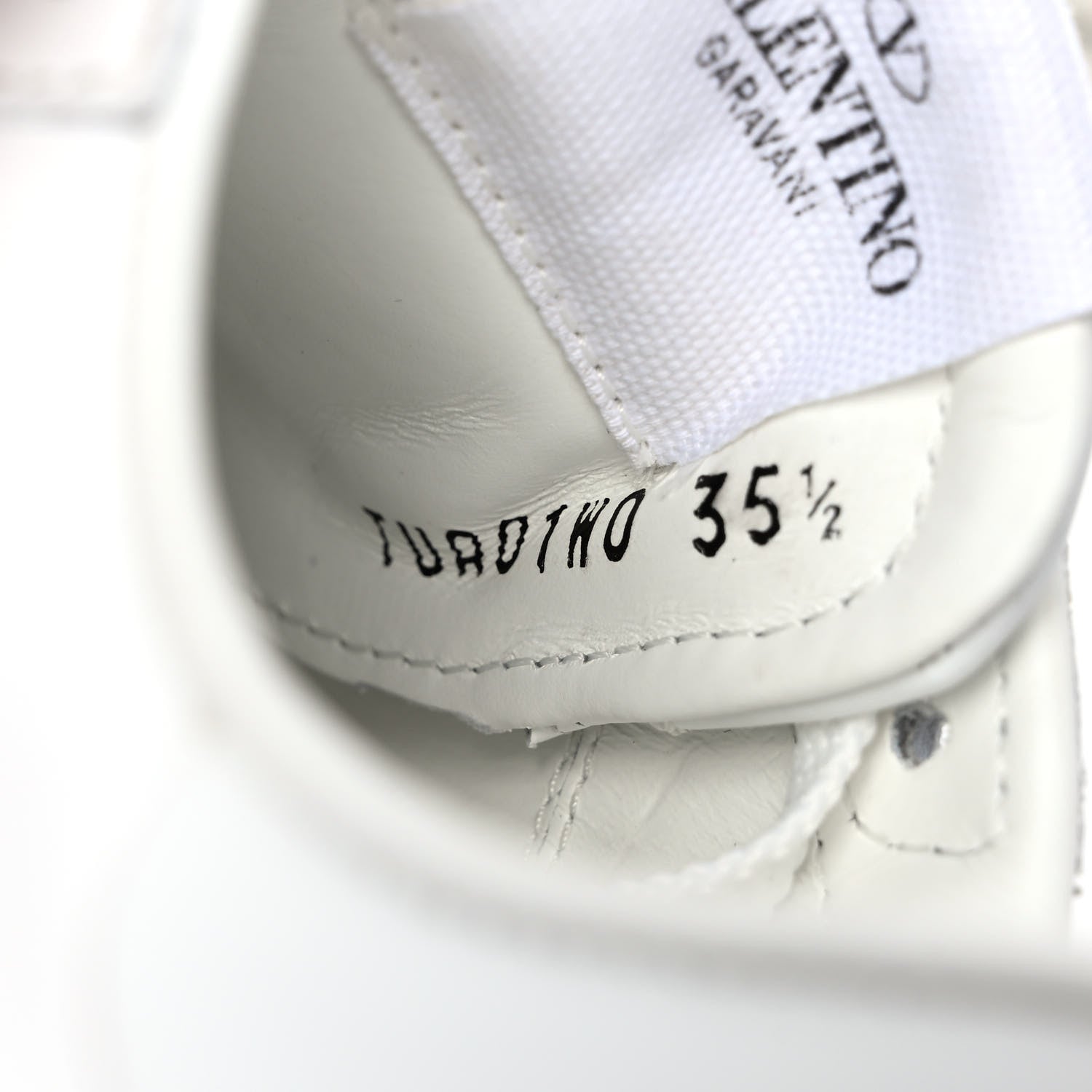 Valentino Garavani Calfskin Womens Floral Print Rockstud Sneakers 35.5 White 8 of 9