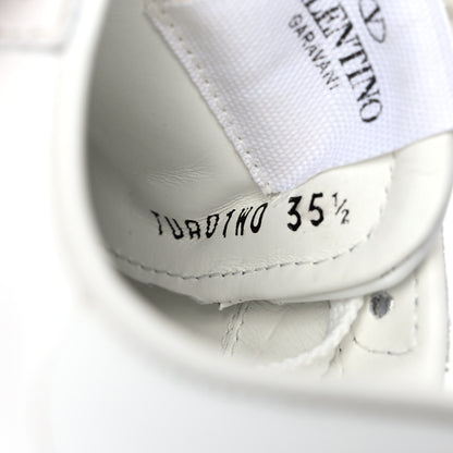 Valentino Garavani Calfskin Womens Floral Print Rockstud Sneakers 35.5 White 8 of 9