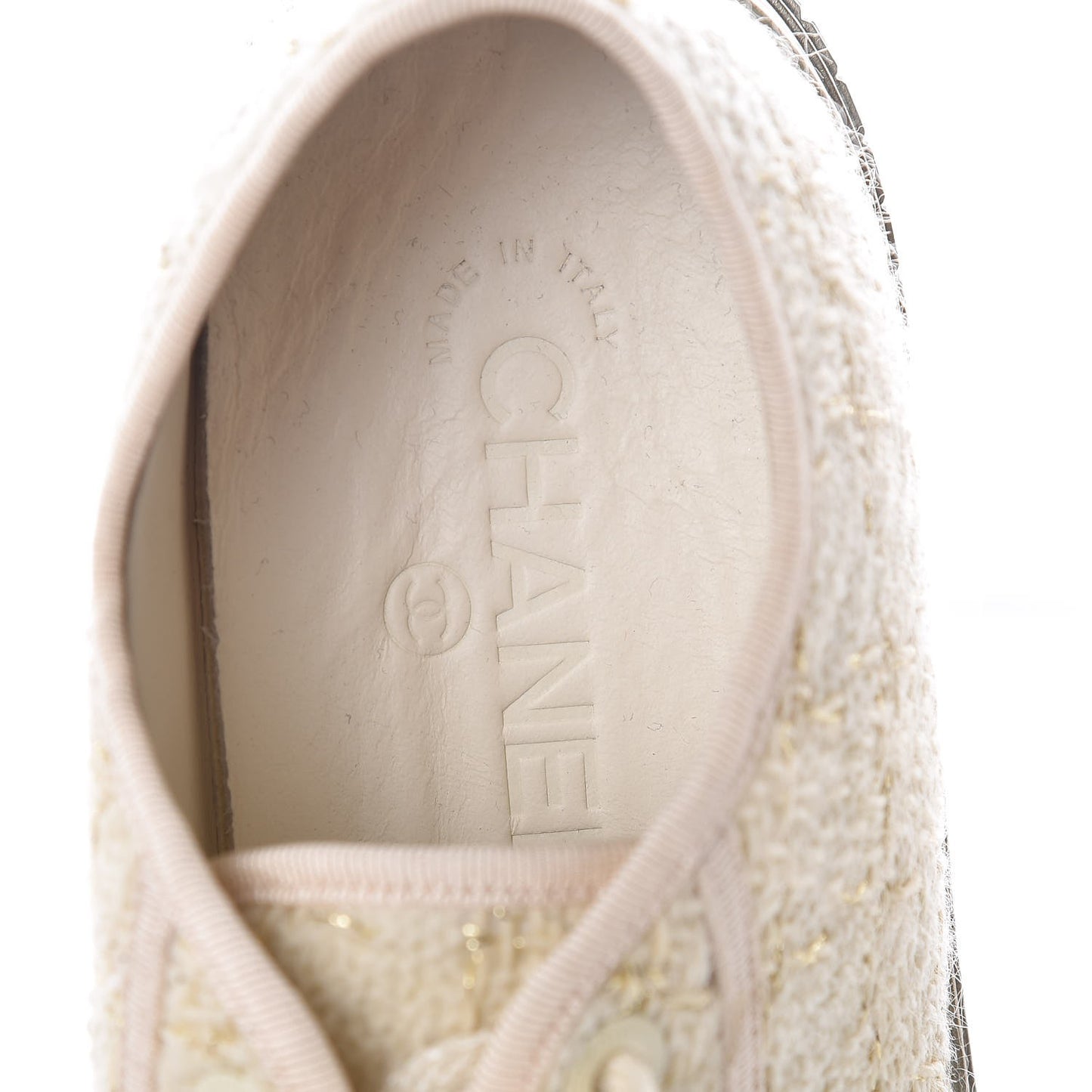 Tweed Sneakers 37 Beige Gold