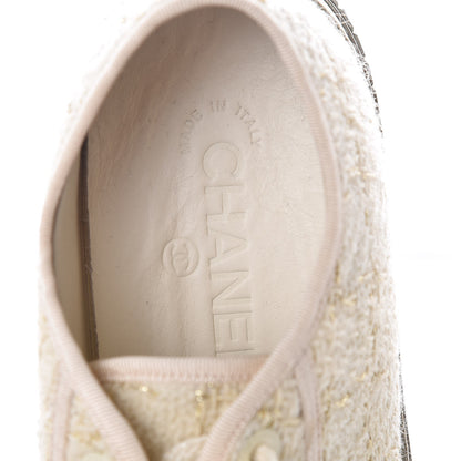 Chanel Tweed Sneakers 37 Beige Gold 7 of 7