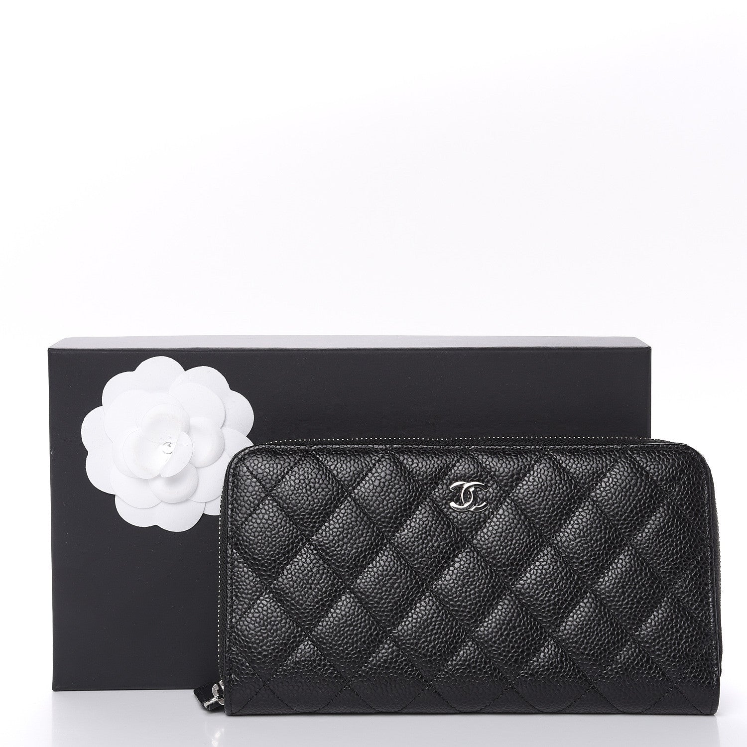 Chanel Caviar Quilted Large Gusset Zip Around Wallet Black 9 of 9