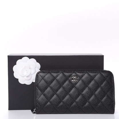 Chanel Caviar Quilted Large Gusset Zip Around Wallet Black 9 of 9