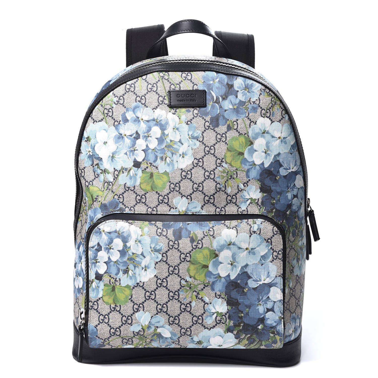 Gucci GG Supreme Monogram Blooms Medium Day Backpack Beige Blue Navy 1 of 11