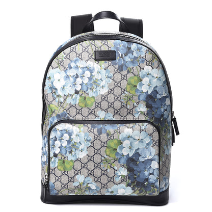 Gucci GG Supreme Monogram Blooms Medium Day Backpack Beige Blue Navy 1 of 11