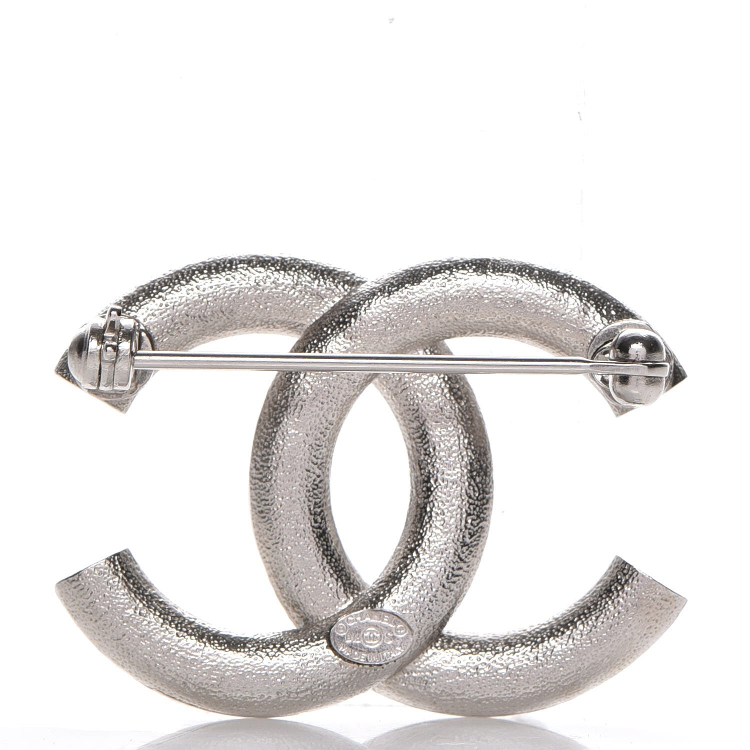 Chanel Baguette Crystal CC Brooch Silver 3 of 5