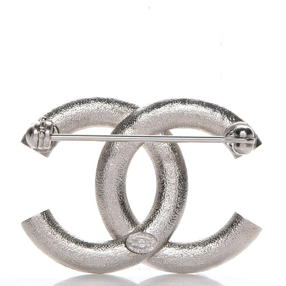 Chanel Baguette Crystal CC Brooch Silver 3 of 5