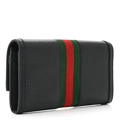 Gucci Calfskin Web Ophidia Continental Wallet Black 3 of 10