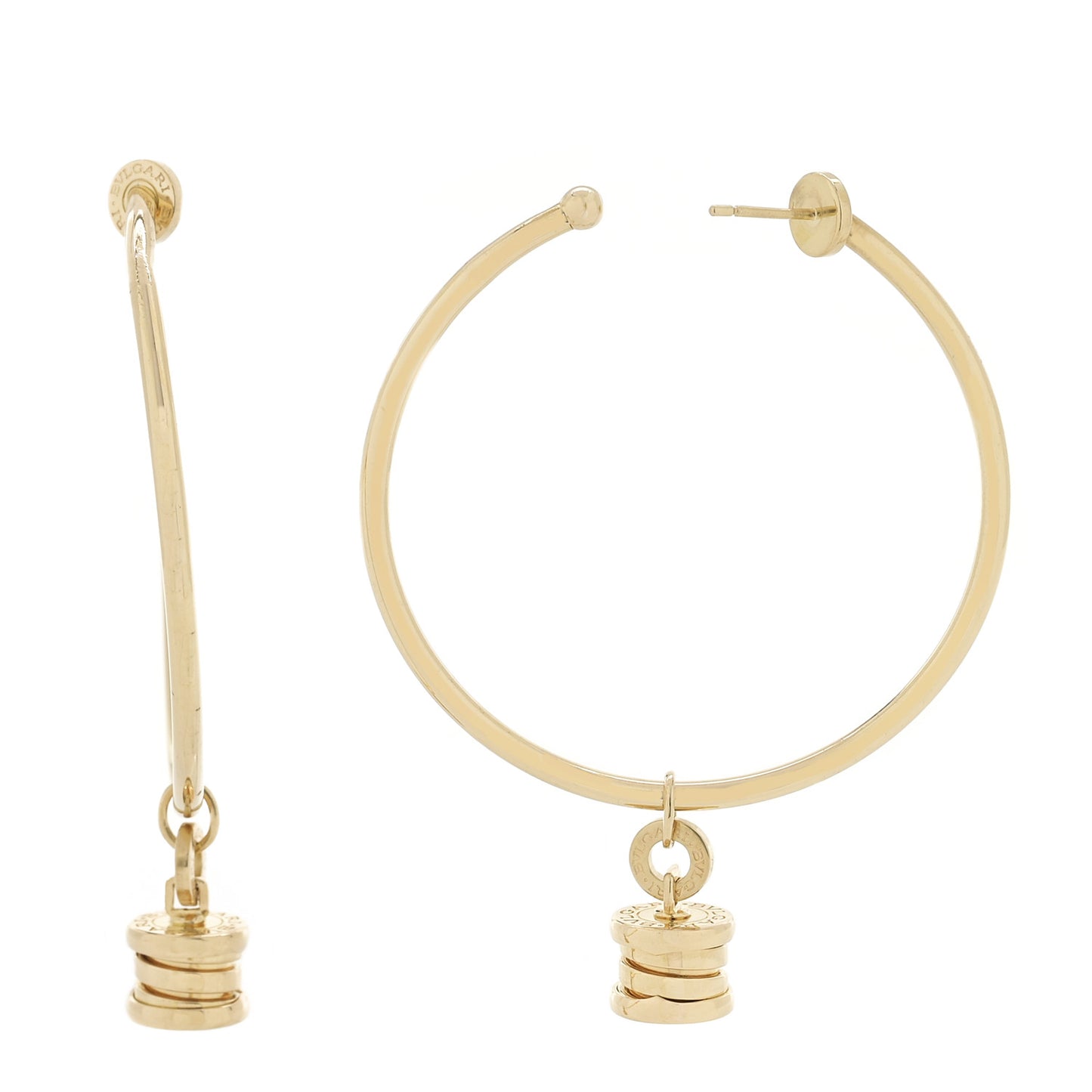 18K Yellow Gold B.Zero1 Dangle Hoop Earrings