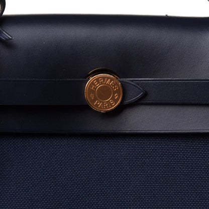 Hermes Military Toile Vache Hunter Herbag Zip 39 MM Bleu Indigo 10 of 19