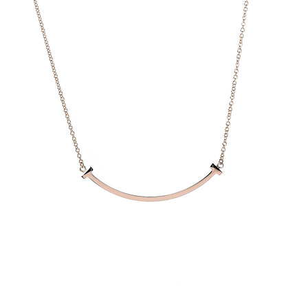 Tiffany 18K Rose Gold Small T Smile Pendant Necklace 4 of 6