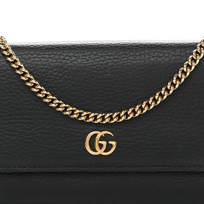 Gucci Calfskin Petite GG Marmont Wallet Chain Bag Black 7 of 10