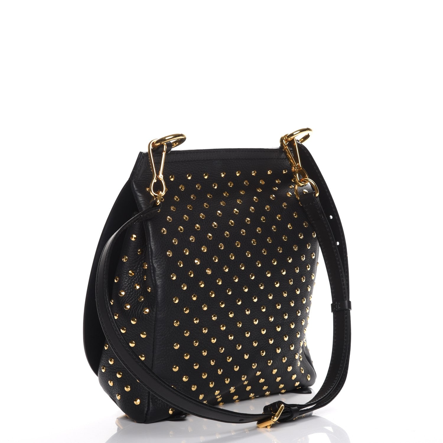 Burberry Calfskin Studded Bridle Saddle Bag Black 3 of 8