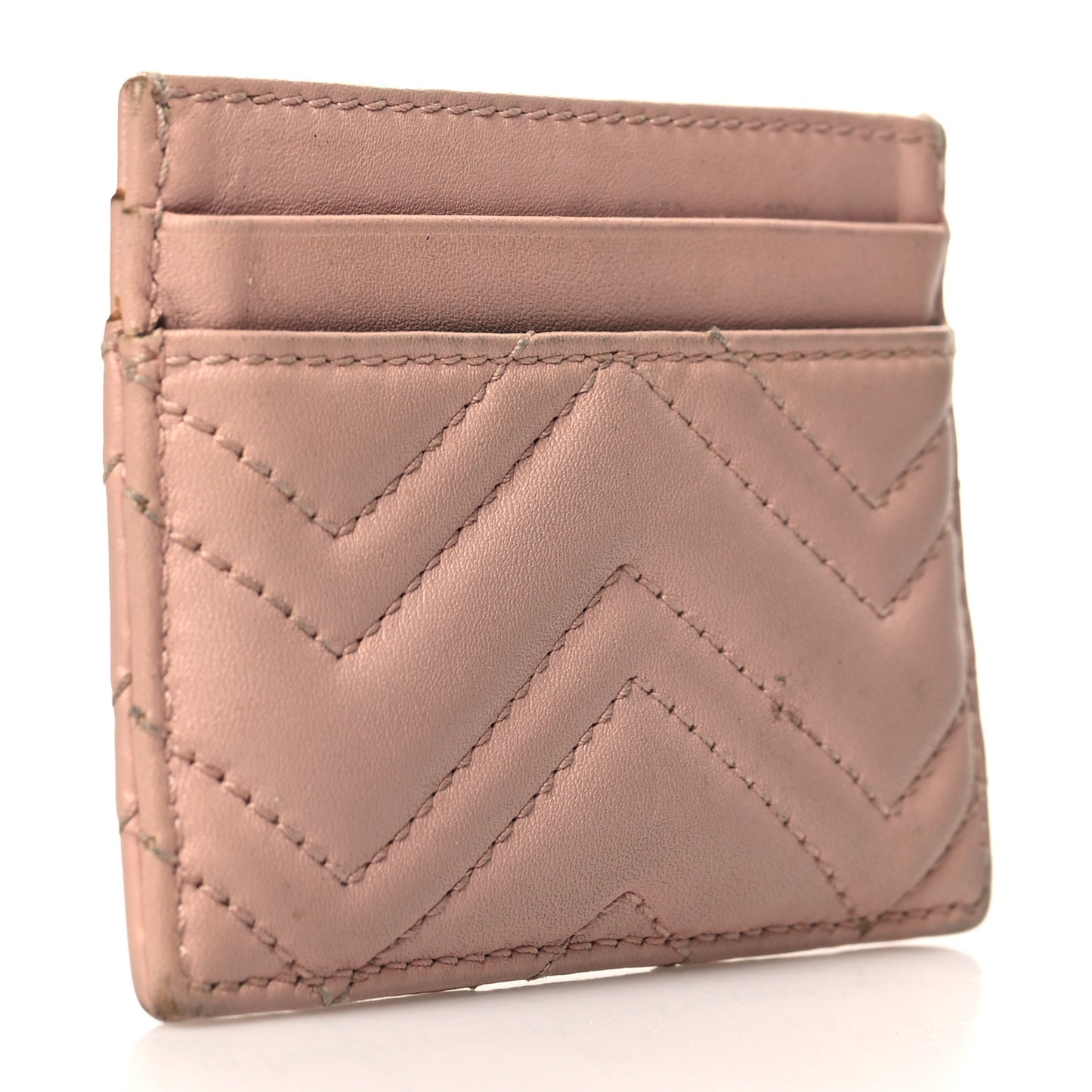 Calfskin Matelasse GG Marmont Card Holder Perfect Pink