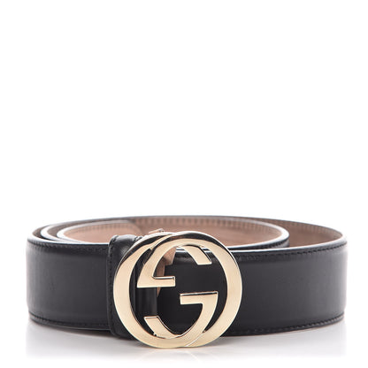 Gucci Calfskin Interlocking G 37mm Belt 85 34 Black 1 of 9