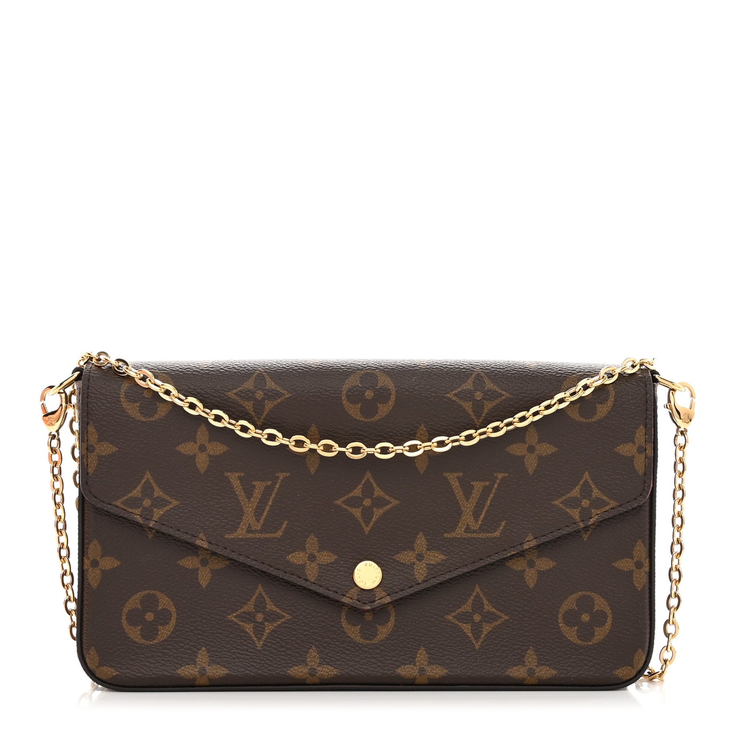 Monogram Pochette Felicie Chain Wallet Fuchsia