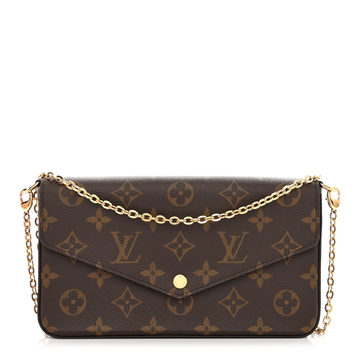 Louis Vuitton Monogram Pochette Felicie Chain Wallet Fuchsia 3 of 11