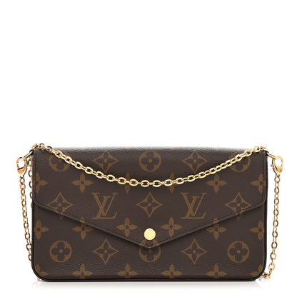 Louis Vuitton Monogram Pochette Felicie Chain Wallet Fuchsia 3 of 11